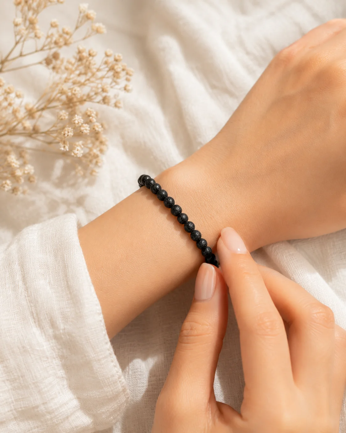 Pulsera piedra volcánica - Eliminar bloqueos y protección